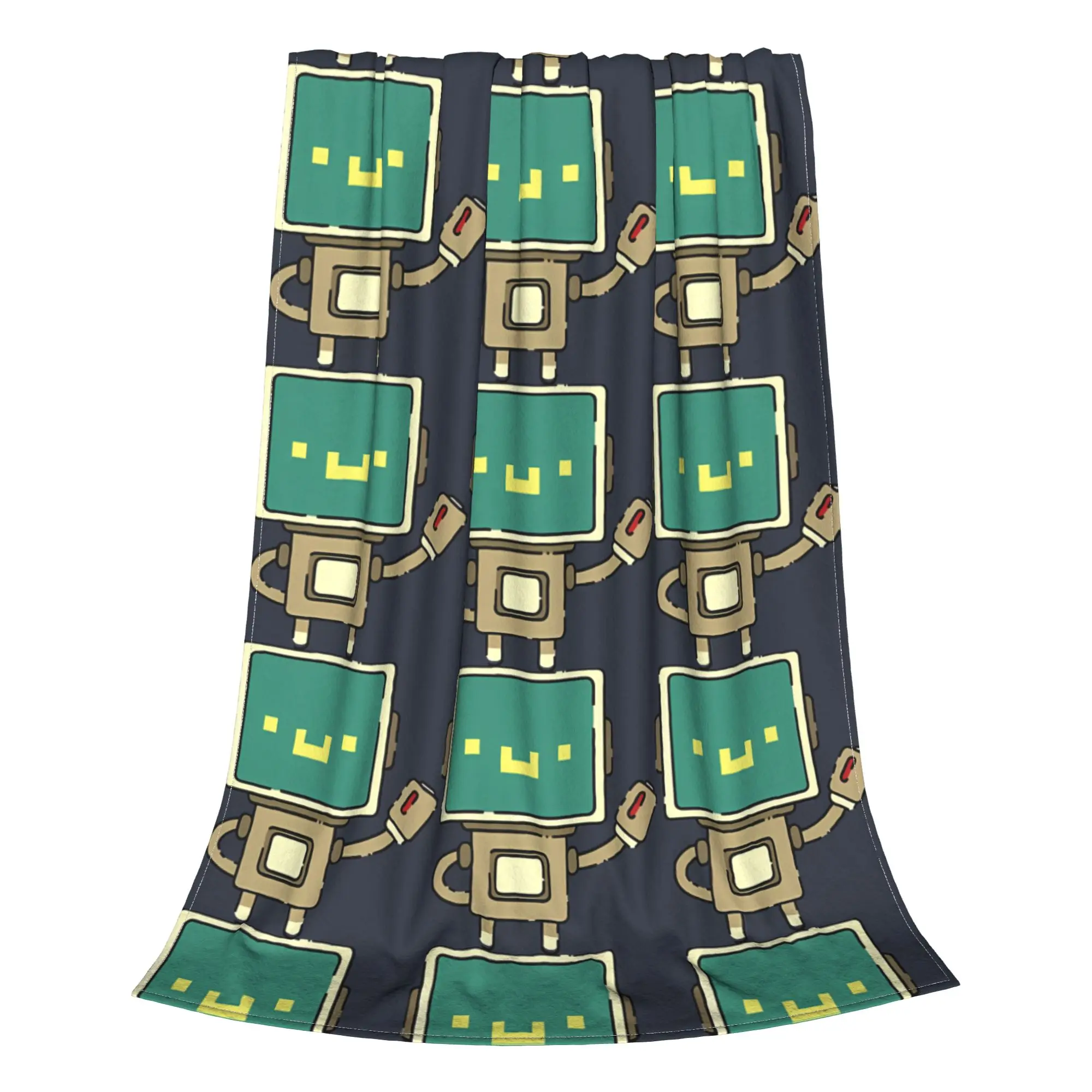 1PC Home Cute Room Decor Robot Blanket Throw Blanket Enter the Gungeon Novelty Warm Blanket All Season