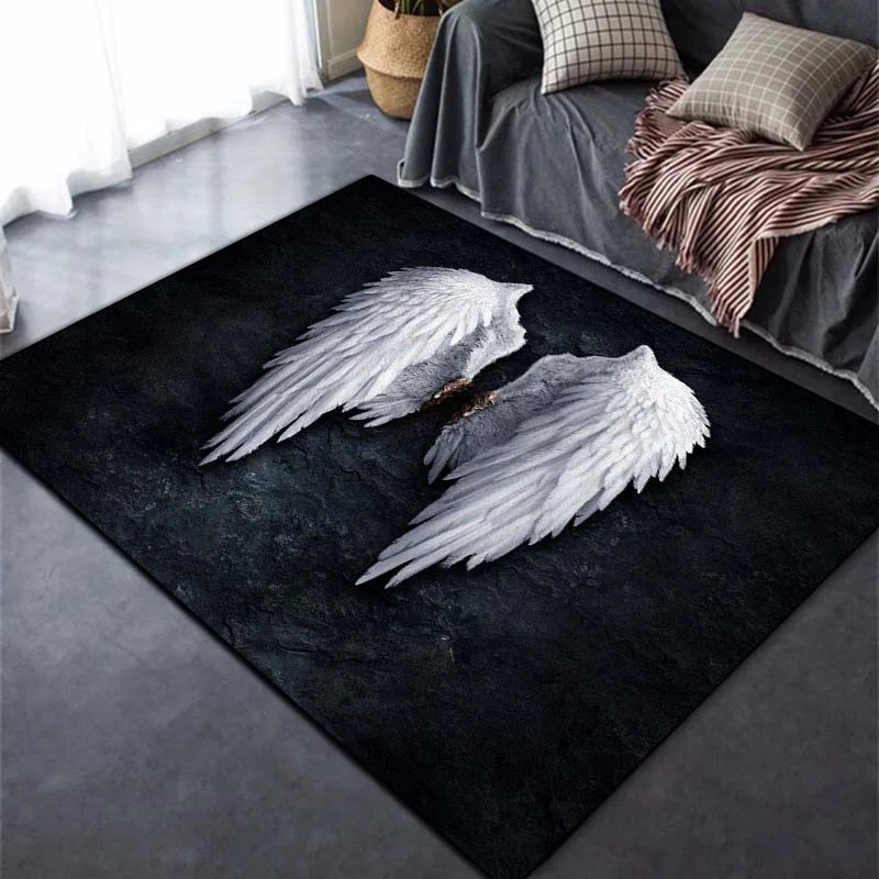 Angel Wings Carpet for Living Room Home Decoration Sofa Table Large Area Rugs Bedroom Bedside Floor Mat Bathroom Door Mat