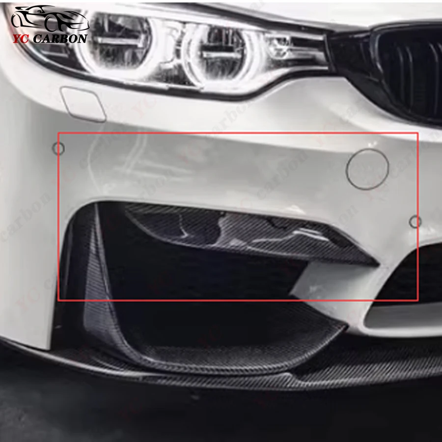 For BMW M3 F80 M4 F82 F83 High quality Carbon Fiber wrap angle Car Front Bumper Splitter Corner Trim Cover Front Chin Body Kit