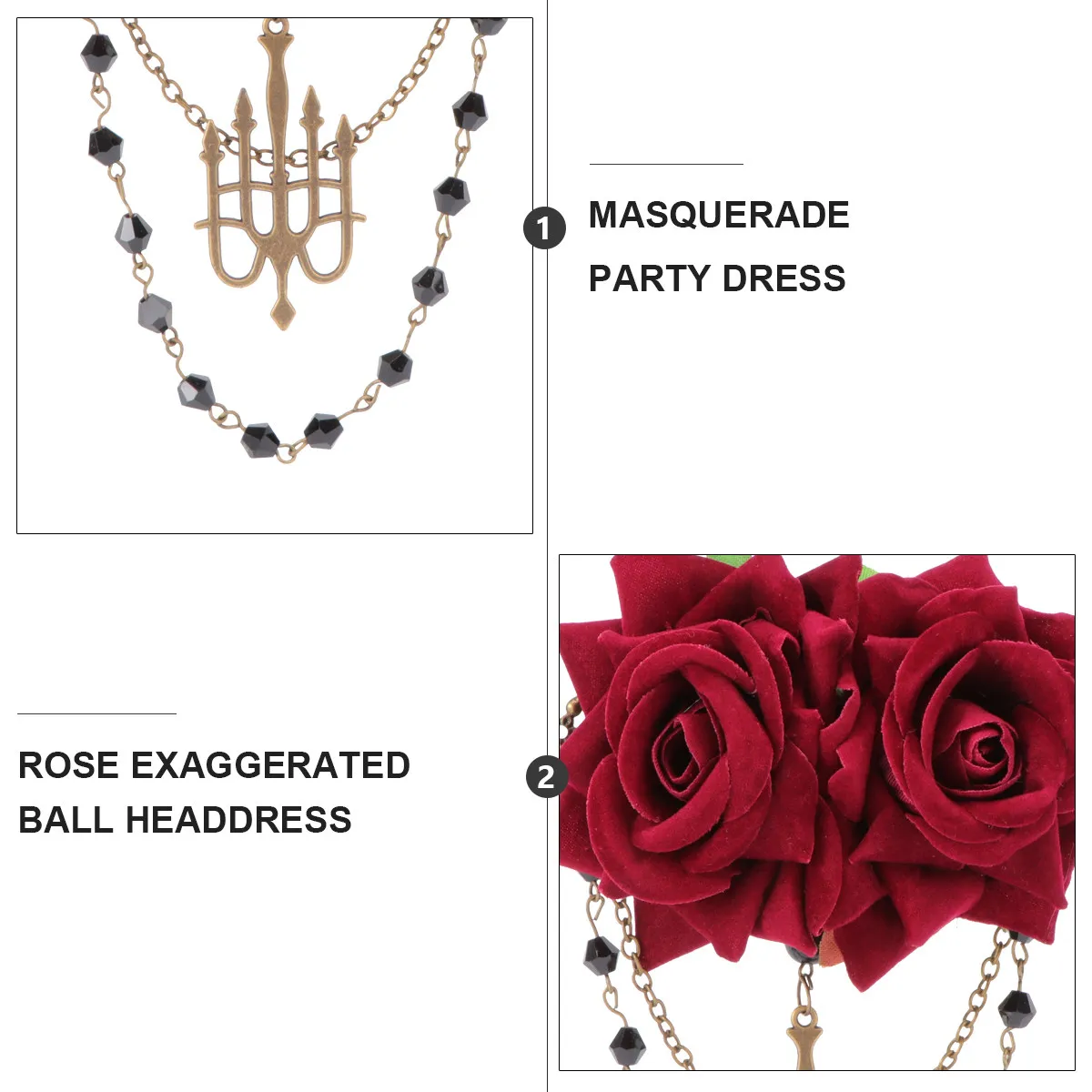 1Pcs Vintage Tassel Brooch Elegant Gothic Corsage Rose Dress Pin for Wedding Party Evening Prom Banquet Decoration