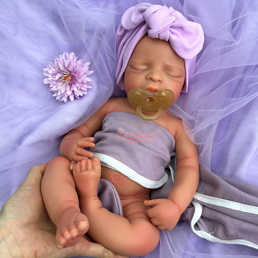 17 polegadas 3D pele realista silicone renascido bebê menina corpo macio completo realista pode usar chupetas boneca ponderada para colecionadores