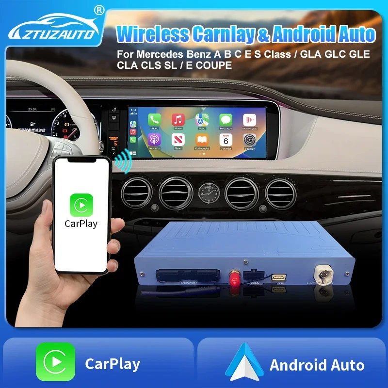 Wireless Carplay Retrofit Kit Decoder for Mercedes Benz NTG5.0 Total link Support Android Auto Mirror Link Multi-functional kit