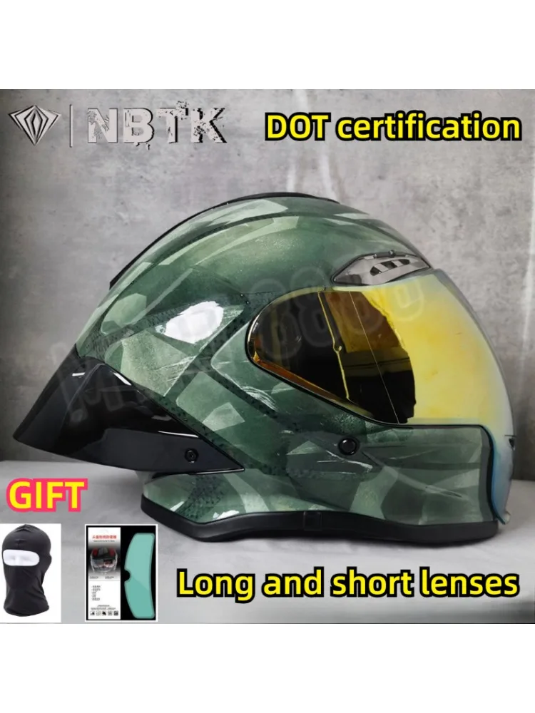 HOT Motorhelm Grote Achtervleugel Dubbele Lens Volledig Gezicht Helm Motocross Helm DOT Goedgekeurd motorhelm - afbeelding 2