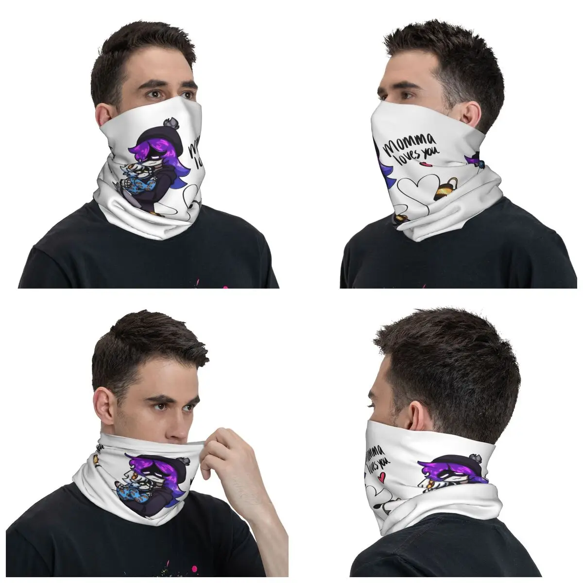 Murder Drones Bandana Neck Cover Printed Game Uzi N Love Magic Scarf Multi-use Cycling Scarf Hiking Unisex Adult Windproof