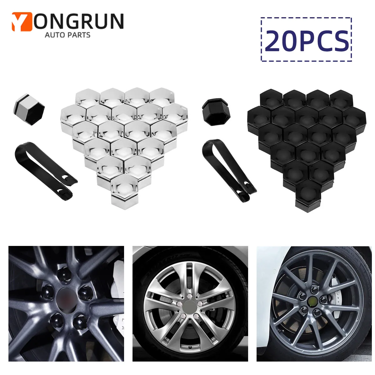 17/19/21mm Auto Rad Mutter Abdeckung Auto Radnabe Schraube Abdeckung Schwarz Kunststoff Staubdicht Auto rad Mutter Bolzen Abdeckung Reifen 20 stücke