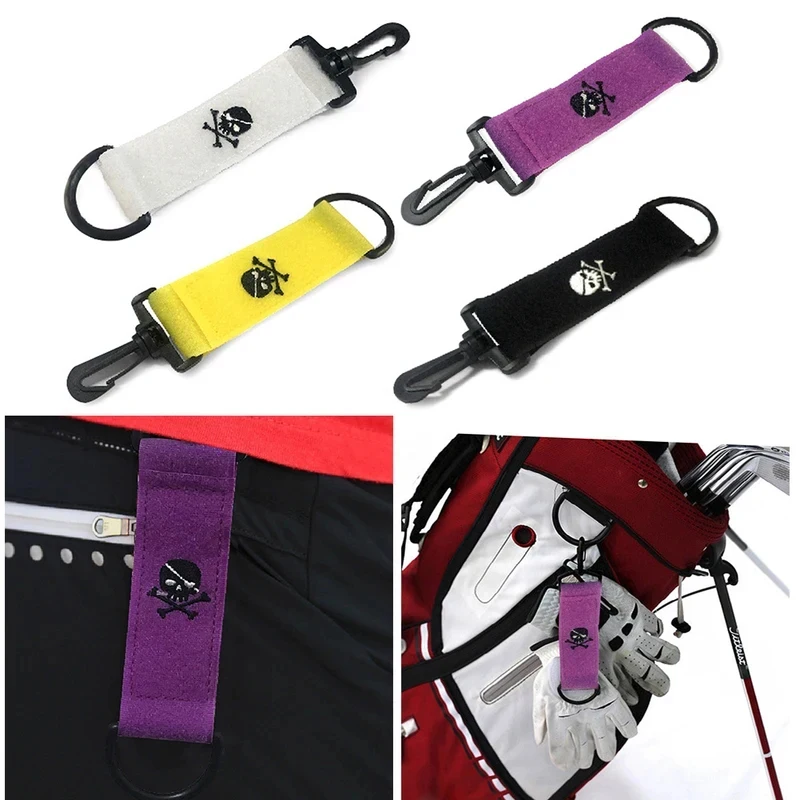 1-3pcs Double-Sided Golf Towel Sticker Lightweight With Buckle Cleaning Towel Ball Sticker Mini Skull Design Sport Accessories