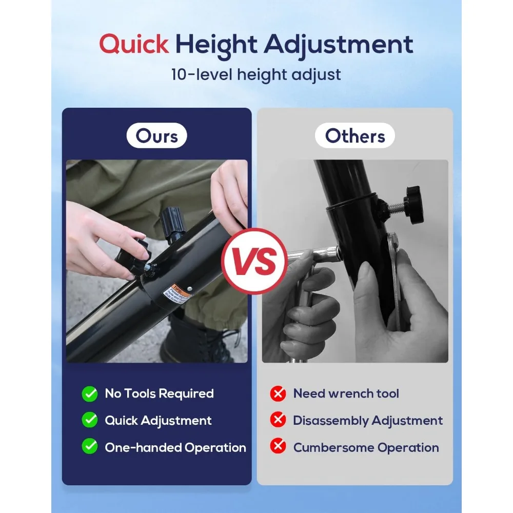 Cesta de basquete portátil externa ajustável para crianças de 4 a 10 pés, objetivos de tabela inquebráveis de 33-44 polegadas