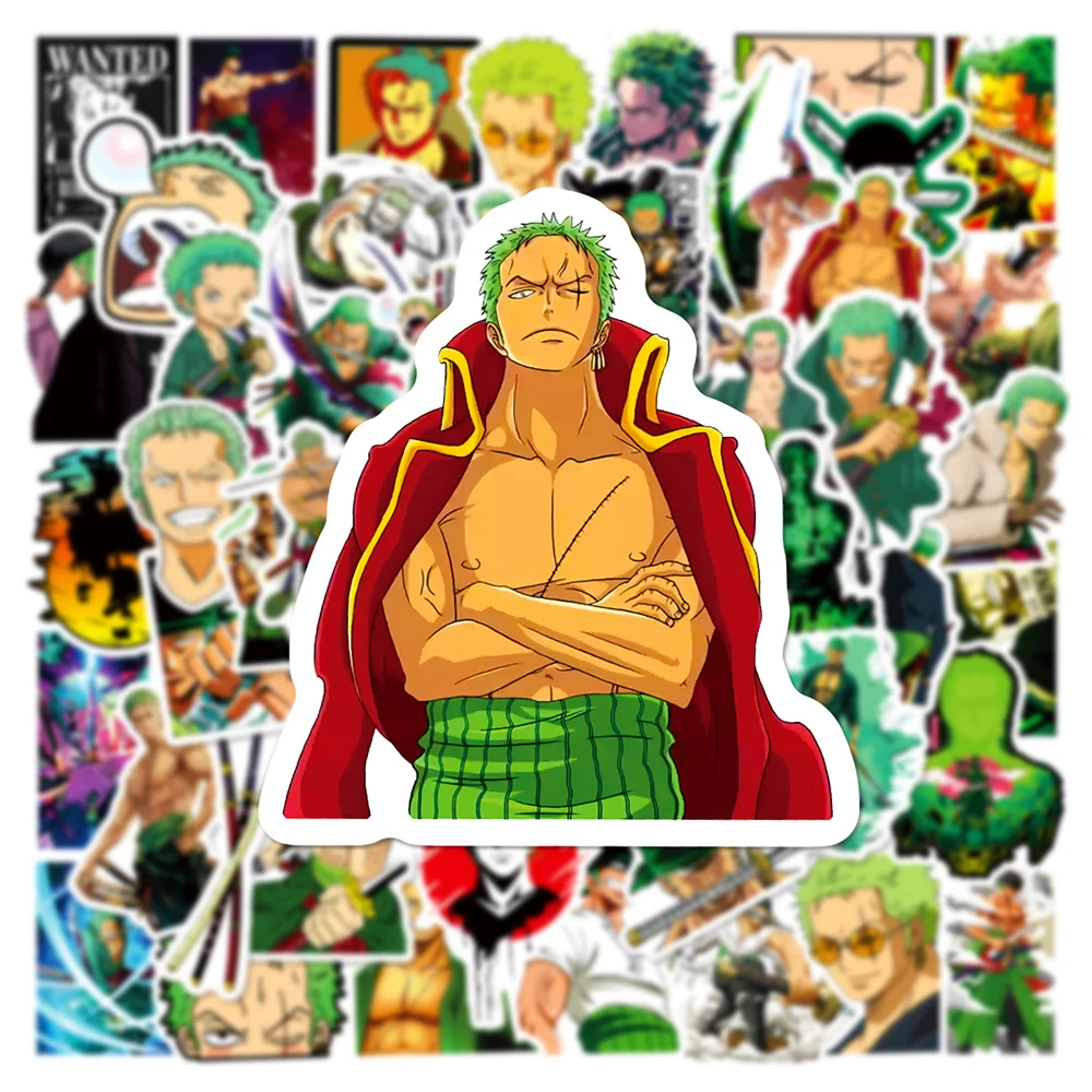 10/30/50pcs Anime ONE PIECE Cool Zoro Stickers Cartoon Graffiti Kids Sticker Toys DIY Skateboard Phone Guitar Waterproof Decals