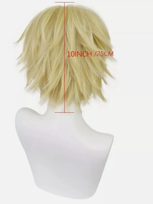 Men's Short Blonde Synthetic Wig for Cosplay Halloween Christmas and Parties