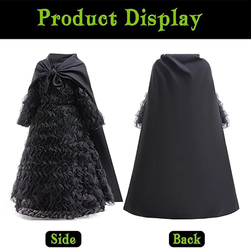 Wizard Movie Mother Kids Parent-Child Outfit Black Witch Dress With Hat Glasses For Adults Female Halloween Prom Cosplay Costume