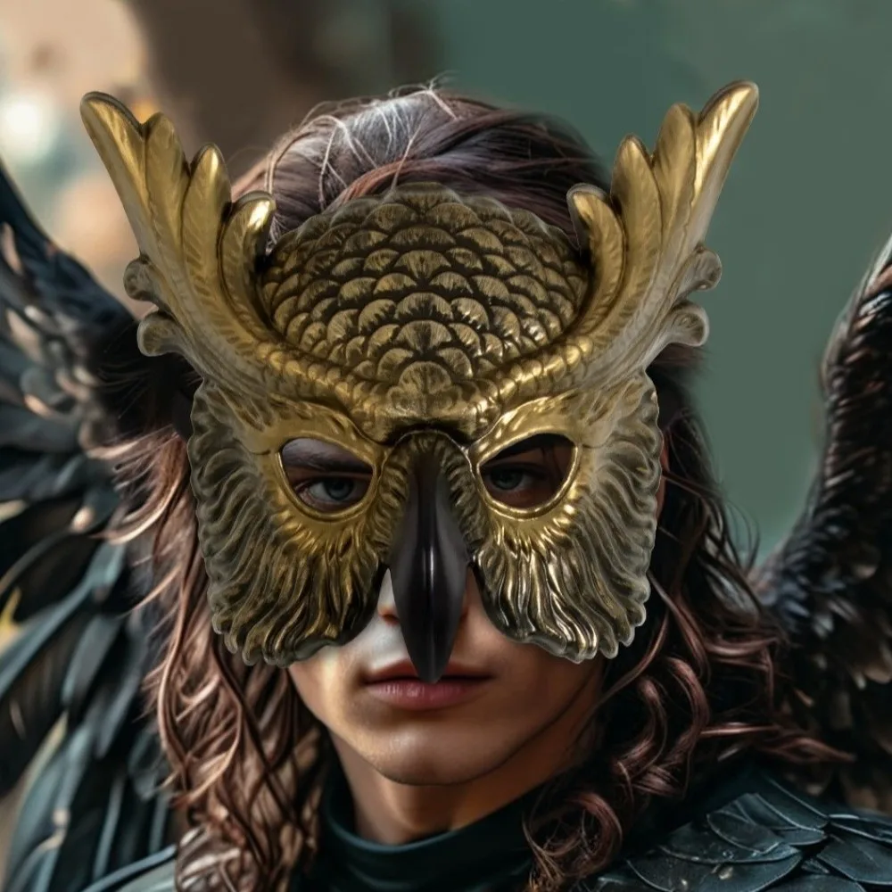 Accessorio per feste Design realistico Maschera da gufo Materiale PP Maschera per uccelli Maschera a pieno facciale Maschera da ballo Maschera in maschera stile spaventoso Mardi Gras