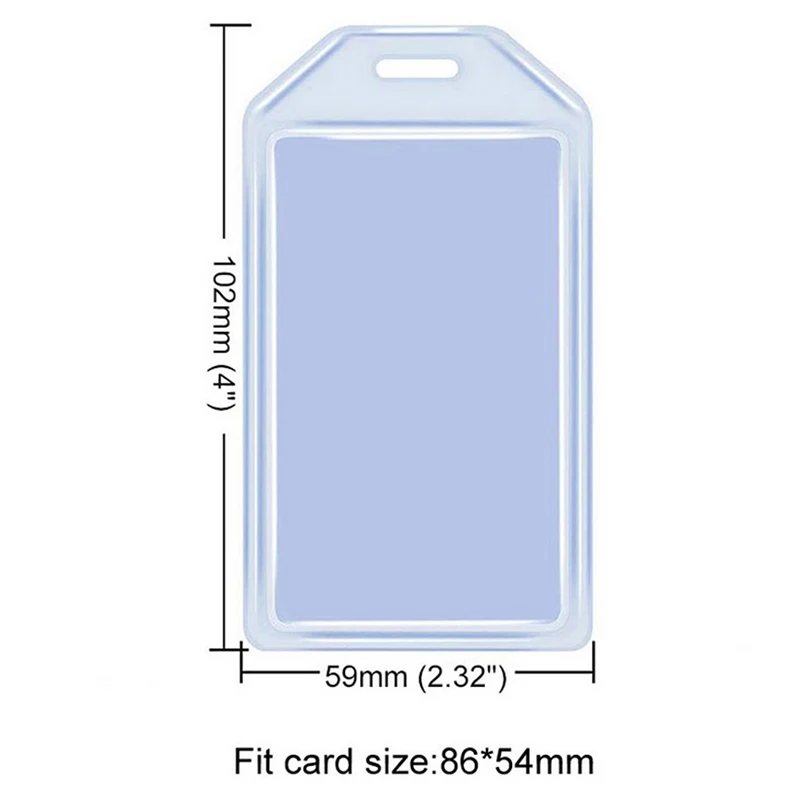 Heavy Duty ID Card Badge Holder, Hard Plastic Vertical Silicone Soft Clear PVC Card Holder Name Tag Holder 57x102mm