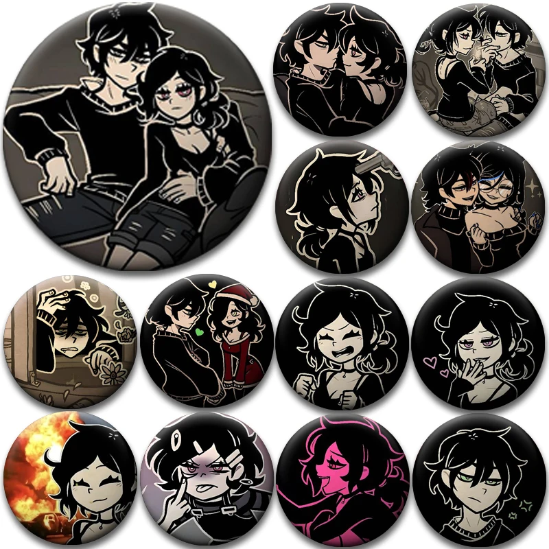 58mm T-The Coffin of Andy and Leyley Creative Brooches Metal Badge Aesthetic Pins Suitable for Denim Jacket Bag Coat Accessories