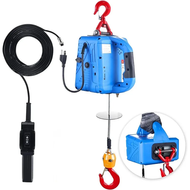Light Weight Portable Mini Electric Hoist 110V 220V Household Small Electric Lifting Winch Wireless Remote Control for Home Use
