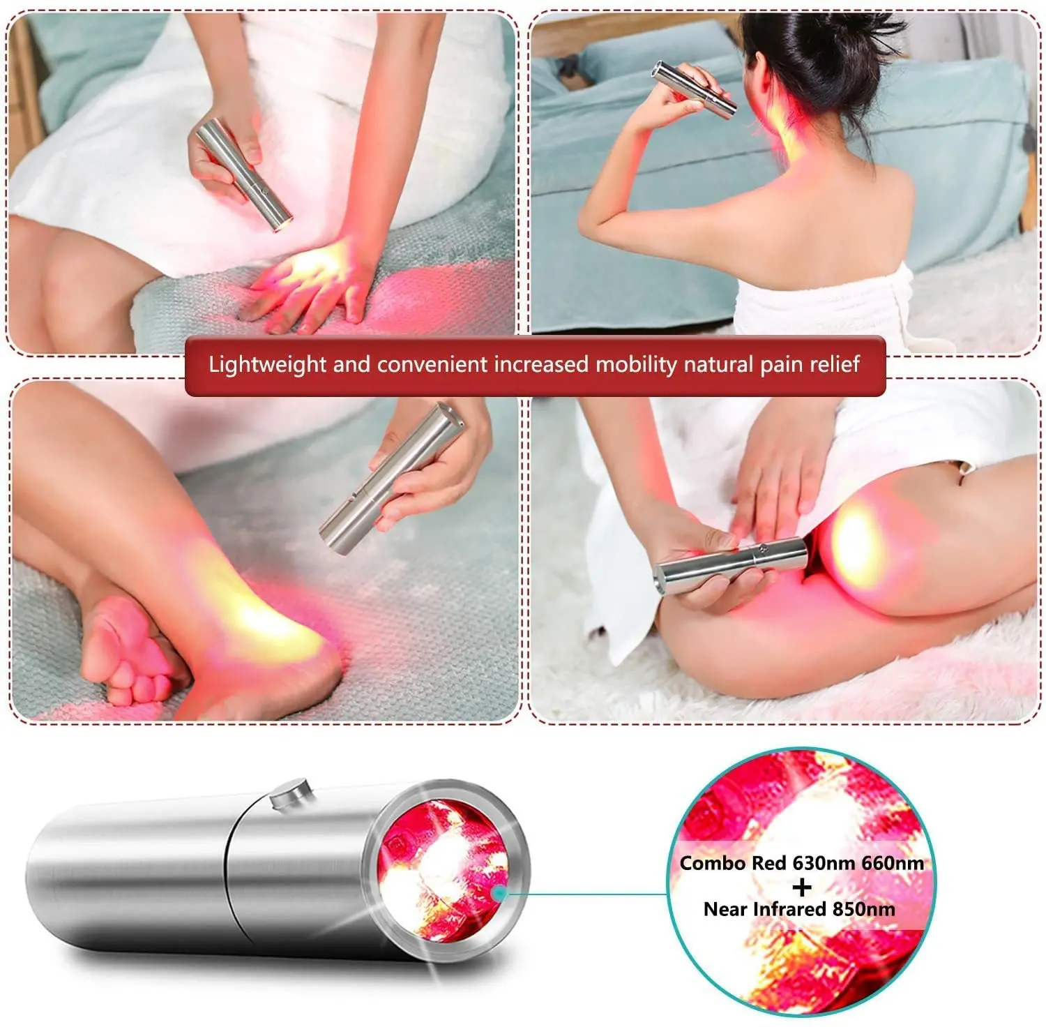 Beauty instrument shoulder, neck and waist physiotherapy red light infrared physiotherapy lamp portable torch
