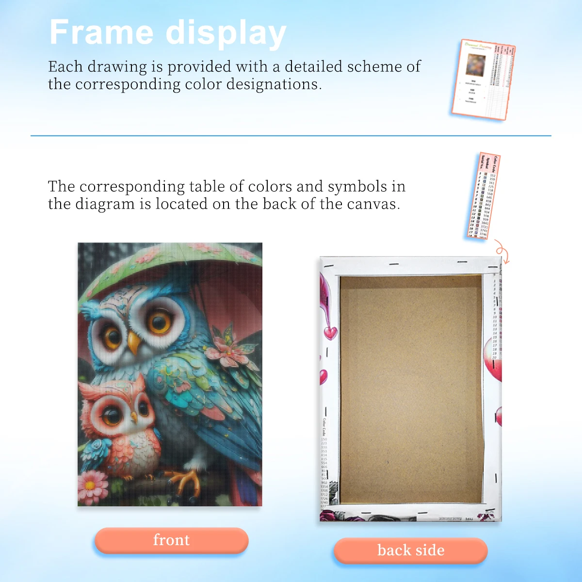 RUOPOTY Blue Owl Diamond Painting Kits For Adults Decorative Paintings Animal Full Round Diamond Art Kit Wall Decor Diy Gift