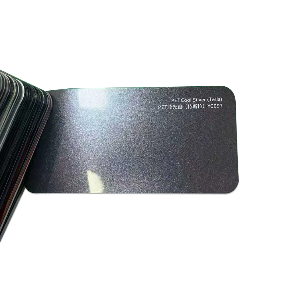 PET Car Vinyl Wrap Silver High Stretch Professional Grade Automotive Color Change Film
