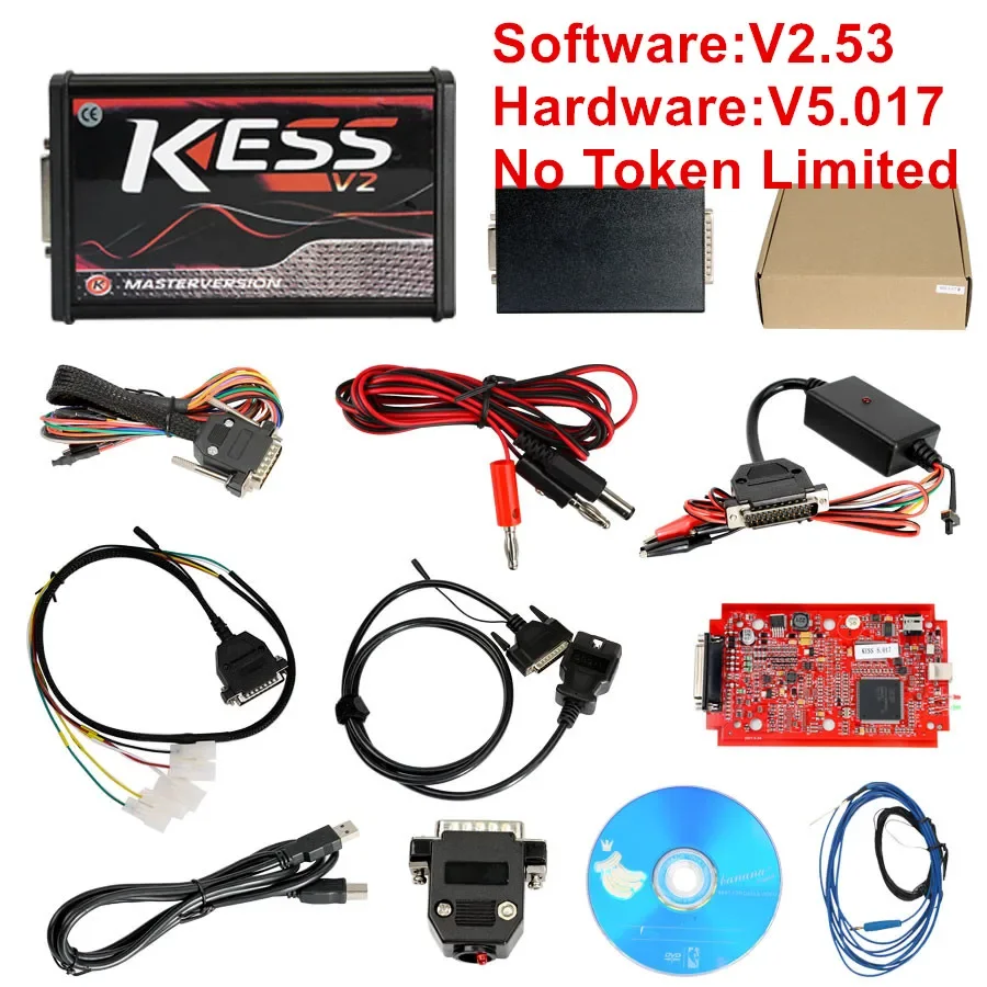 Kess V2 V5 017 Programmer Red PCB Online EU Version Support 140 Protocol No Token Limited Ktag ECU Tool