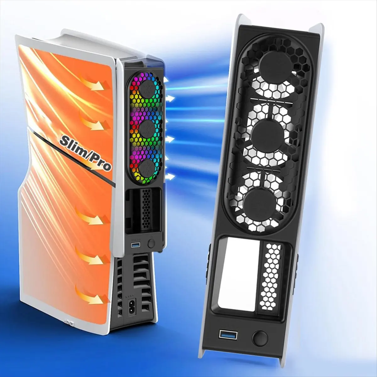 A86G NEW For Slim/Pro Cooling Fan with LED Light Quiet and Efficient Cooling System Cooler 3 Fan Speeds USB 3.0 Port for