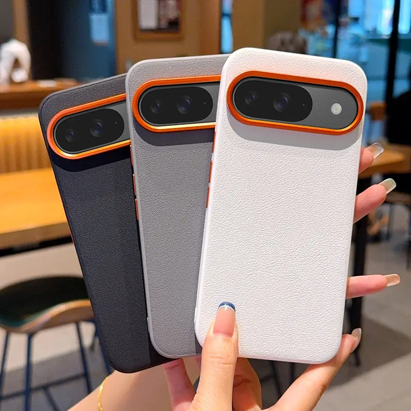 Fashion For Google Pixel 10A 10 11 Pro XL Vegan Leather Phone Case PC Shell Protective Solid Color Back Cover