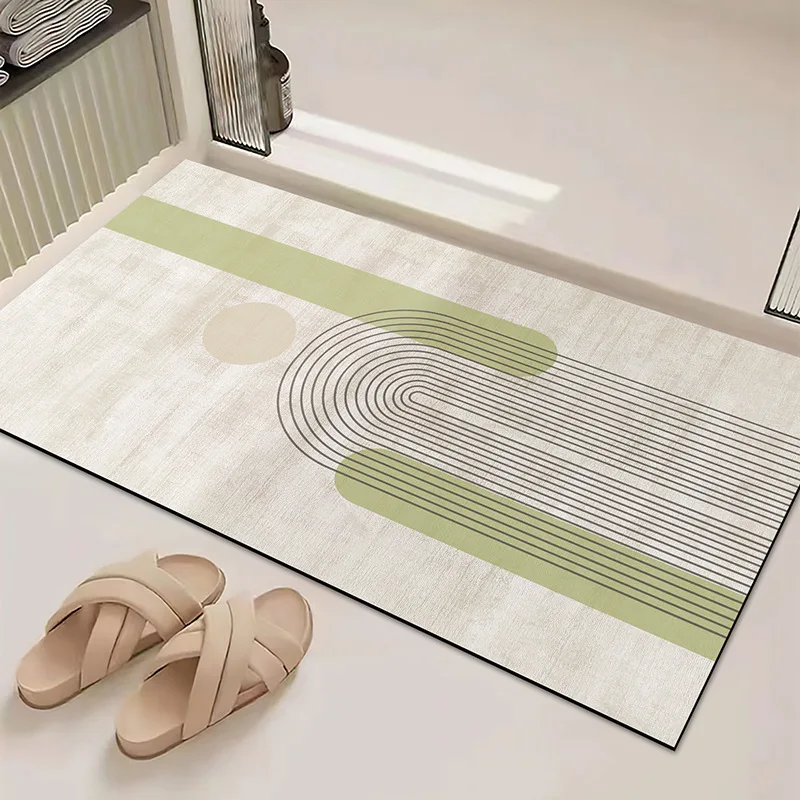 Minimalist Concentric Circle Entrance Mat Heat Resistant Foldable Edge Sealed Ideal for Narrow Corridor