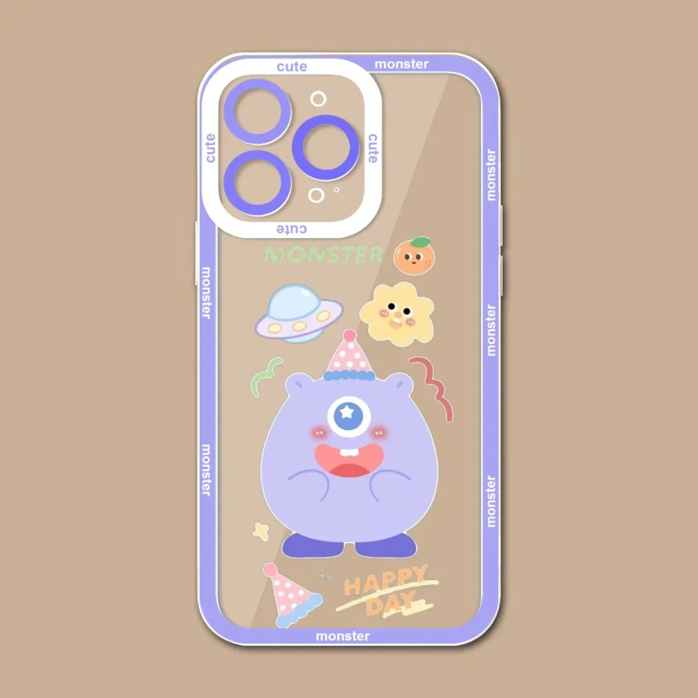 Cute M-monster Phone Case For IPhone 11 12 13 Mini Pro Max 14 Pro Max Case Shell