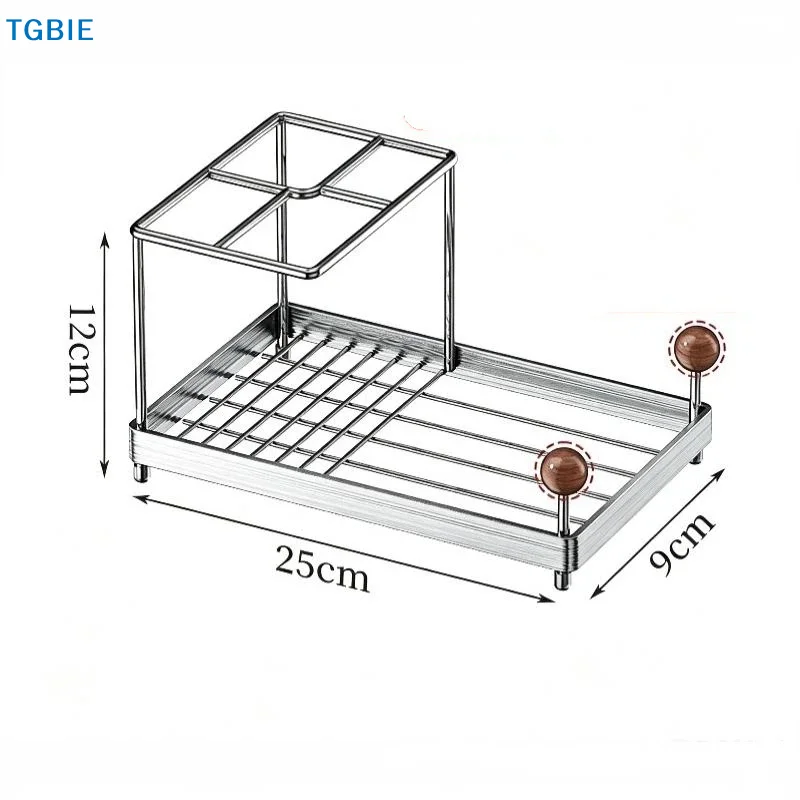 [TL]【TL】1Pcs Stainless Steel Cosmetic Storage Stand Anti-rust Quick Dry Sponge Drain Holder Multi-purpose Waterproof