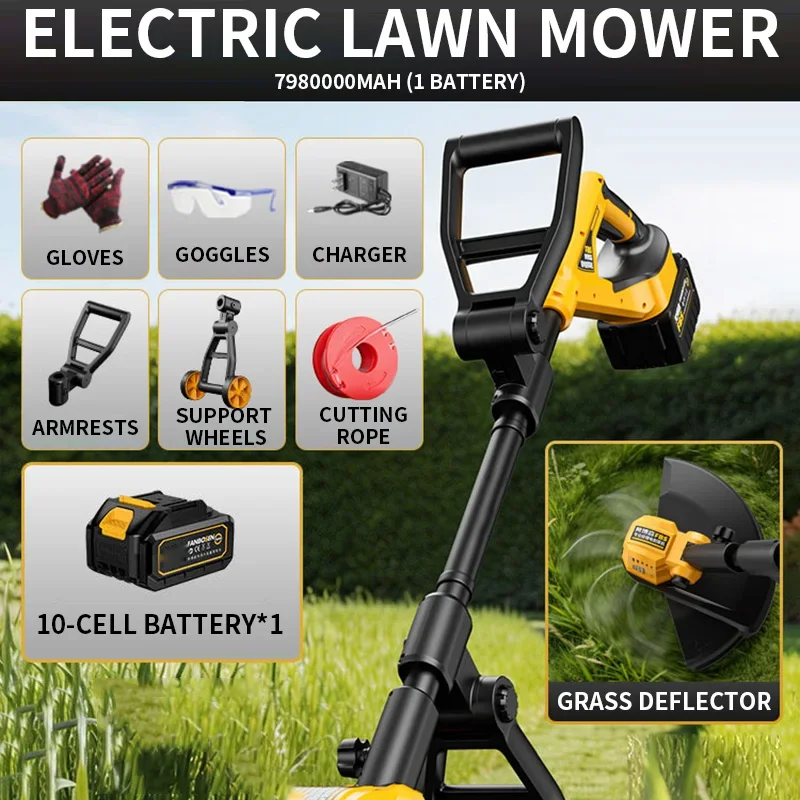 Push‑Assisted Grass Trimmer with Roller Wheel Yard Edge Lawn‑Cutting Apparatus Courtyard Turf‑Trimming Equipment
