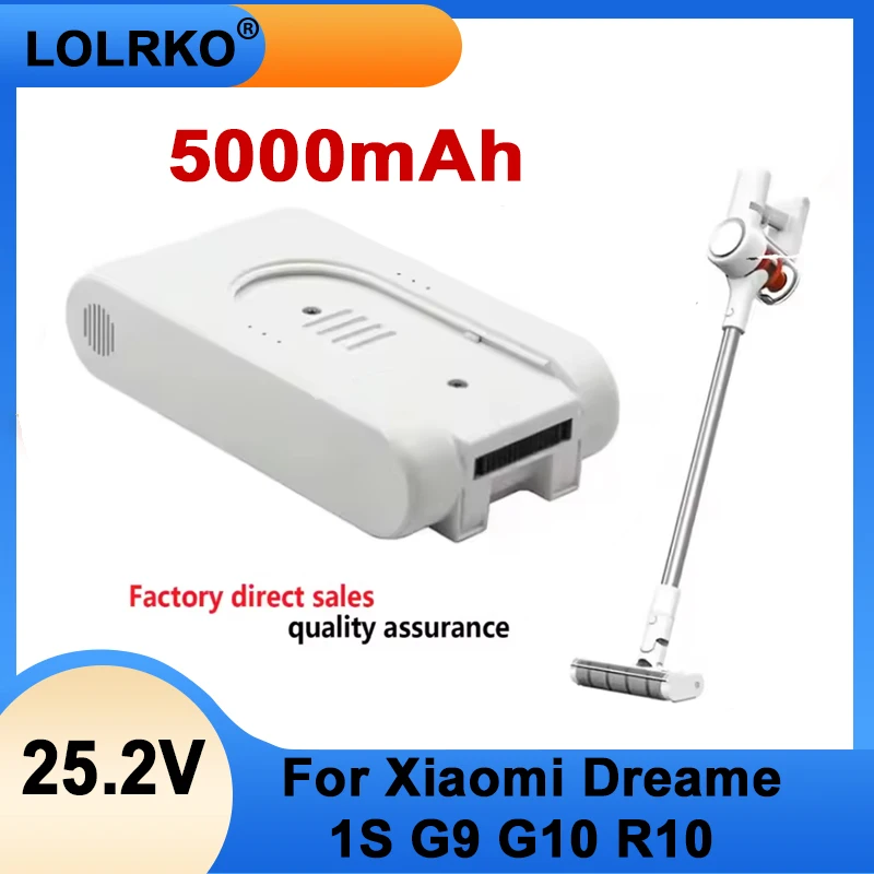 NEW Original 25.2V 5000mAh Rechargeable Lithium-Ion Battery Pack for Xiaomi Mijia Dreame G9 G10 R10 Wireless Vacuum Cleaner