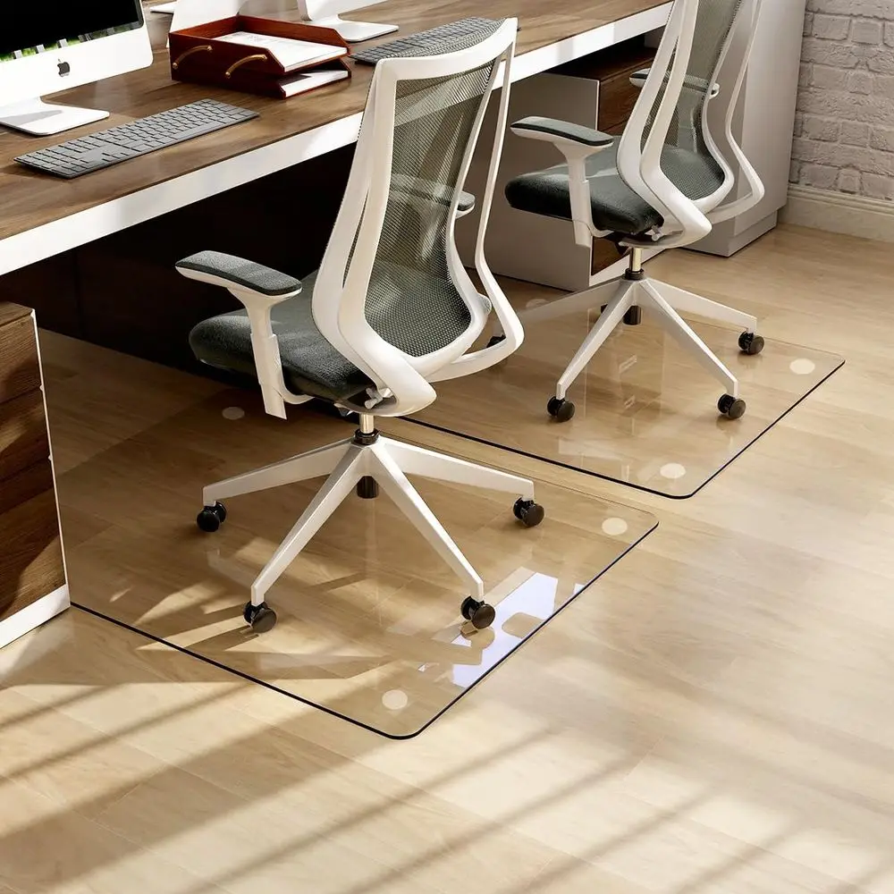 36" x 46" Chair Mat for Carpet - Office Chair Mat - Tempered Glass Floor Mat for Home/Office/Carpet Clear Computer Floor Mat - w
