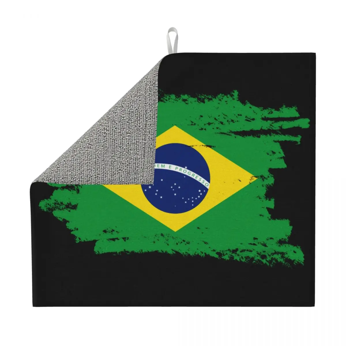 Custom Flag Of Brazil Dish Drying Mat for Kitchen Quick Dry Super Absorbent Brazilian Proud Microfiber Dishes Drainer Pad