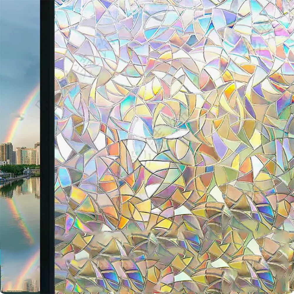Colorful Crescent-Shaped Decorative Window Film Sun-Protective And UV-Protective Window Film Privacy Film For Bathrooms.
