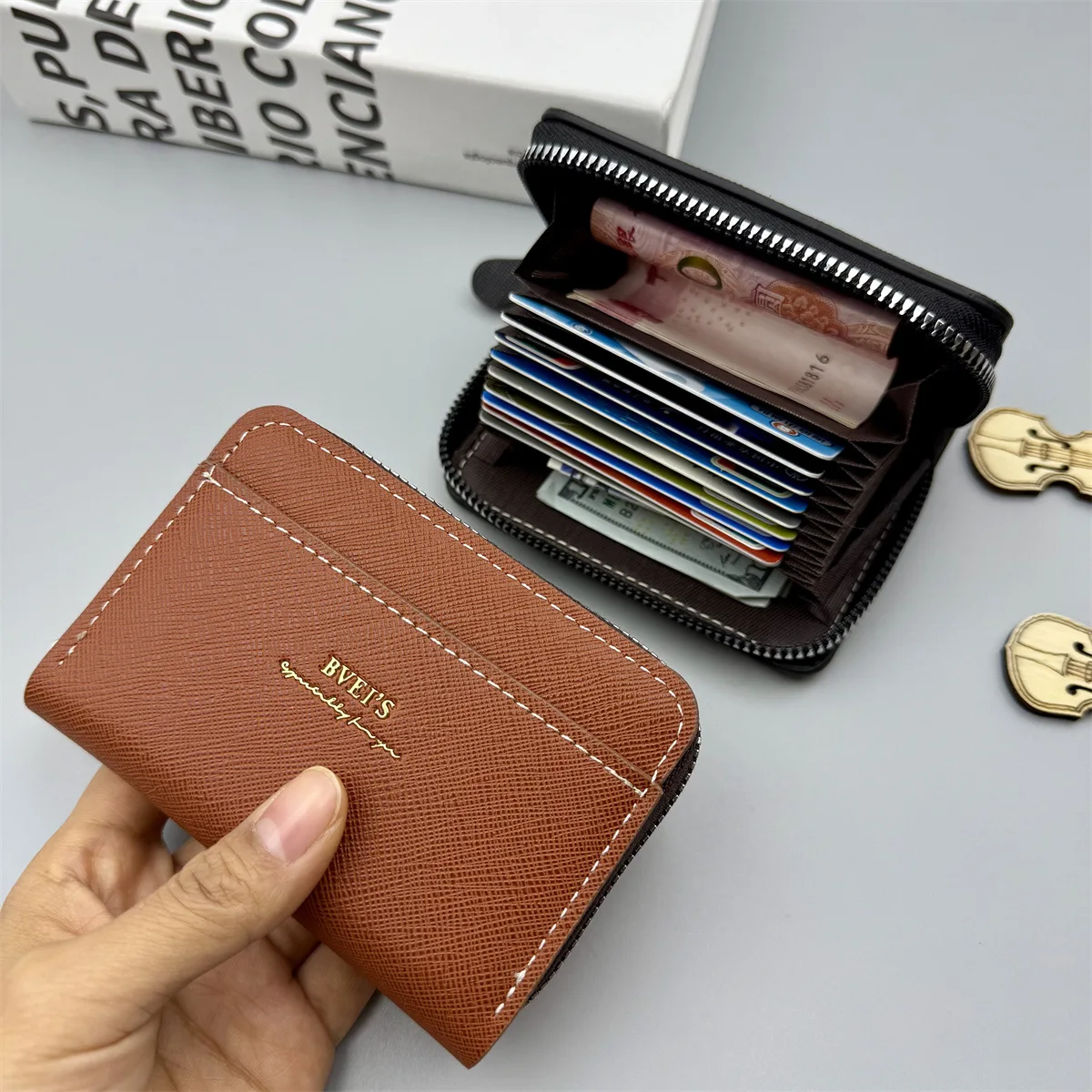 New Large Capacity Long Wallet Clutch Bag Phone Bag Multi Card Card Holder Coin Purse Wallet Multi-layer PU Zipper Handbag