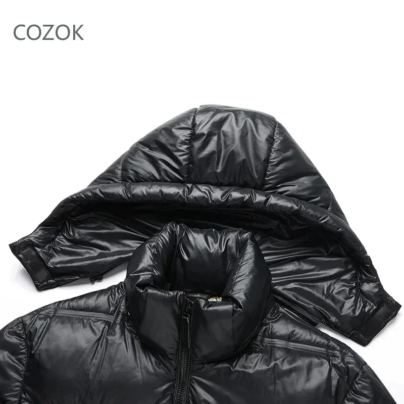 Goose Down Jacket for Men, Long Coat, Thickened Hooded, Casual, Cold-proof, Premium Filling, Designer Clothing, New, 2025