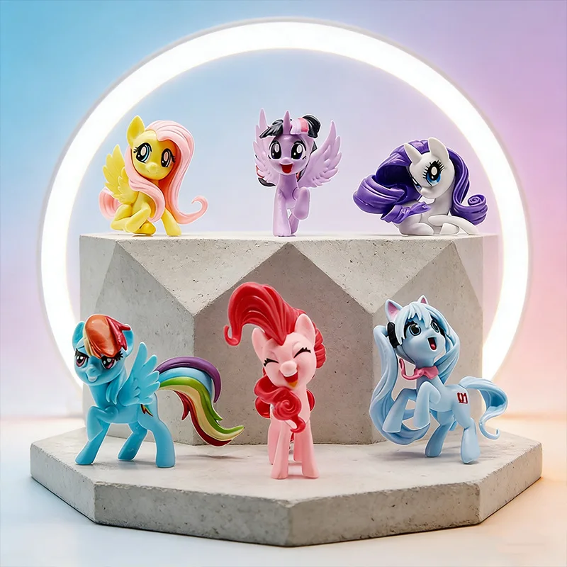 Muñeca Kawaii My Little Pony, Linda Muñeca Pegaso Unicornio, Modelo de Coche Gacha, Adorno de Escenario de Micropaisaje, Regalo de Cumpleaños para Niña