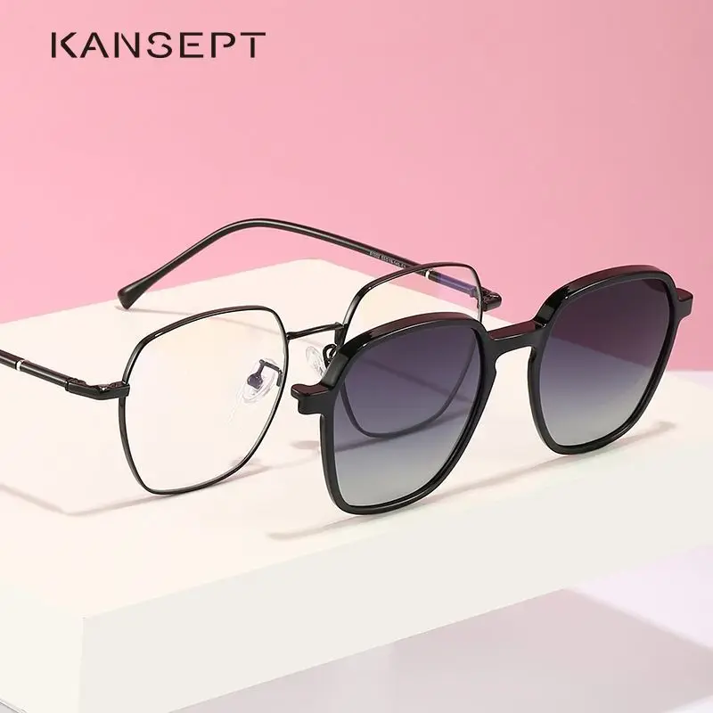 

KANSEPT Polarized Sunglasses Men Women Fashion Clip Optical Frame Myopia Prescription Eye Glasses Frames for Men Brand Designer