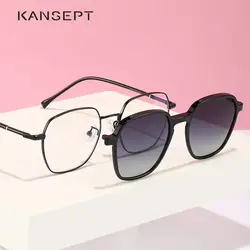 KANSEPT Polarized Sunglasses Men Women Fashion Clip Optical Frame Myopia Prescription Eye Glasses Frames for Men Brand Designer