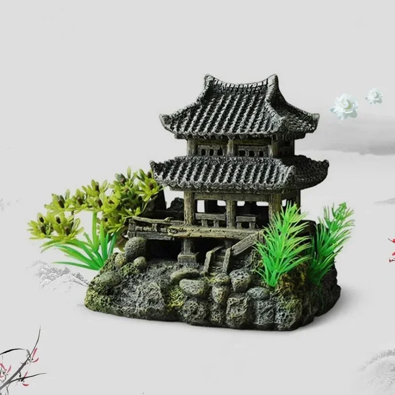 Resin Aquarium House Ornament 3