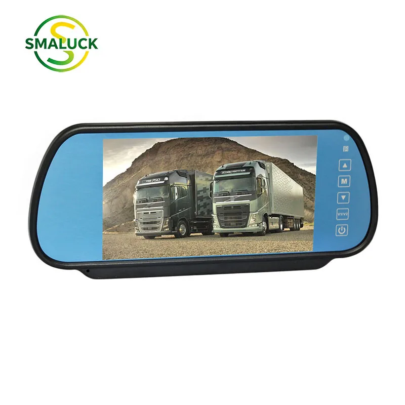 SMALUCK 7 Inch TFT LCD Display Rear View Car Mirror Monitor With 2 Video Input for Car CCD Camera Cam / DVD