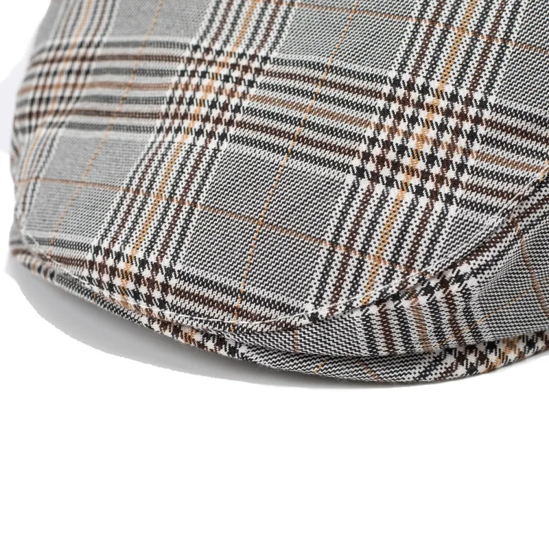 New Infant Children Plaid Beret Baby Kids Grey Casual Cotton Caps Boys Girls Holiday Outdoor Hats for 6M 12M 18M 2T 3T