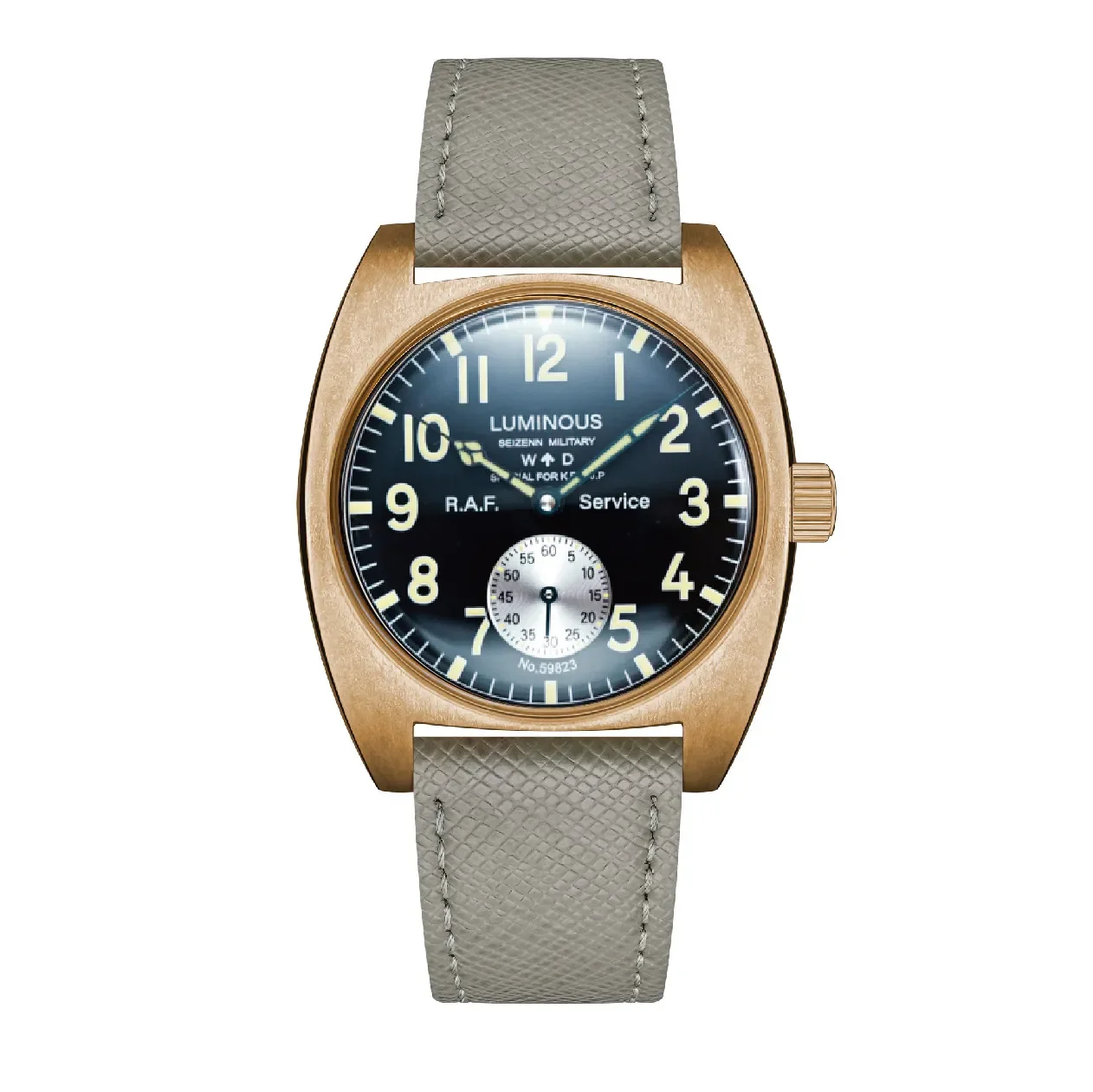 Field Watch New Seizenn W10 WW2 Bronze Retro Luminous Casual Manual Mechanical Watch Steel Military Watch Vintage Turtle Case