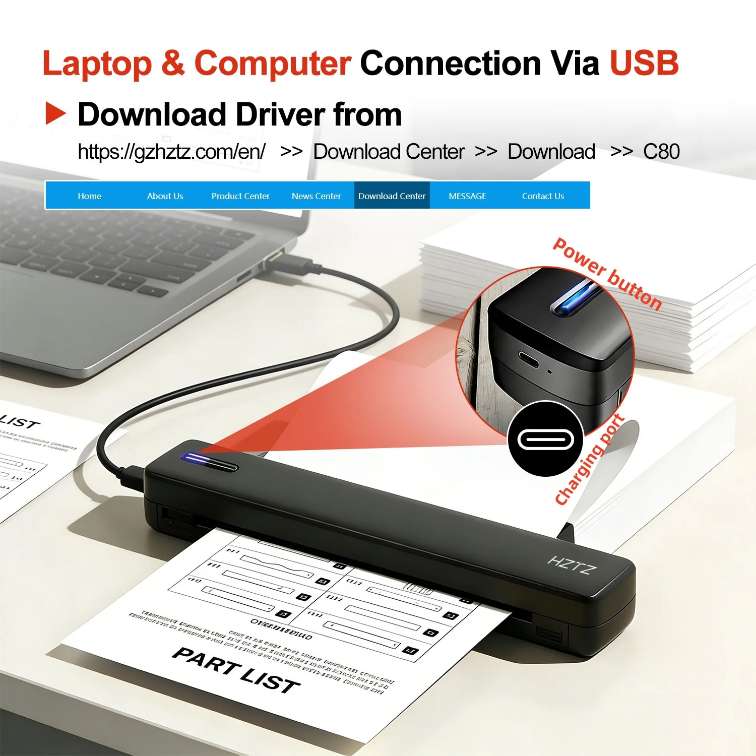 Portable A4 Thermal Printer, Tattoo Template Printer, 1500mAh Rechargeable Battery, Wireless Connectivity and APP Connectivity. view 5