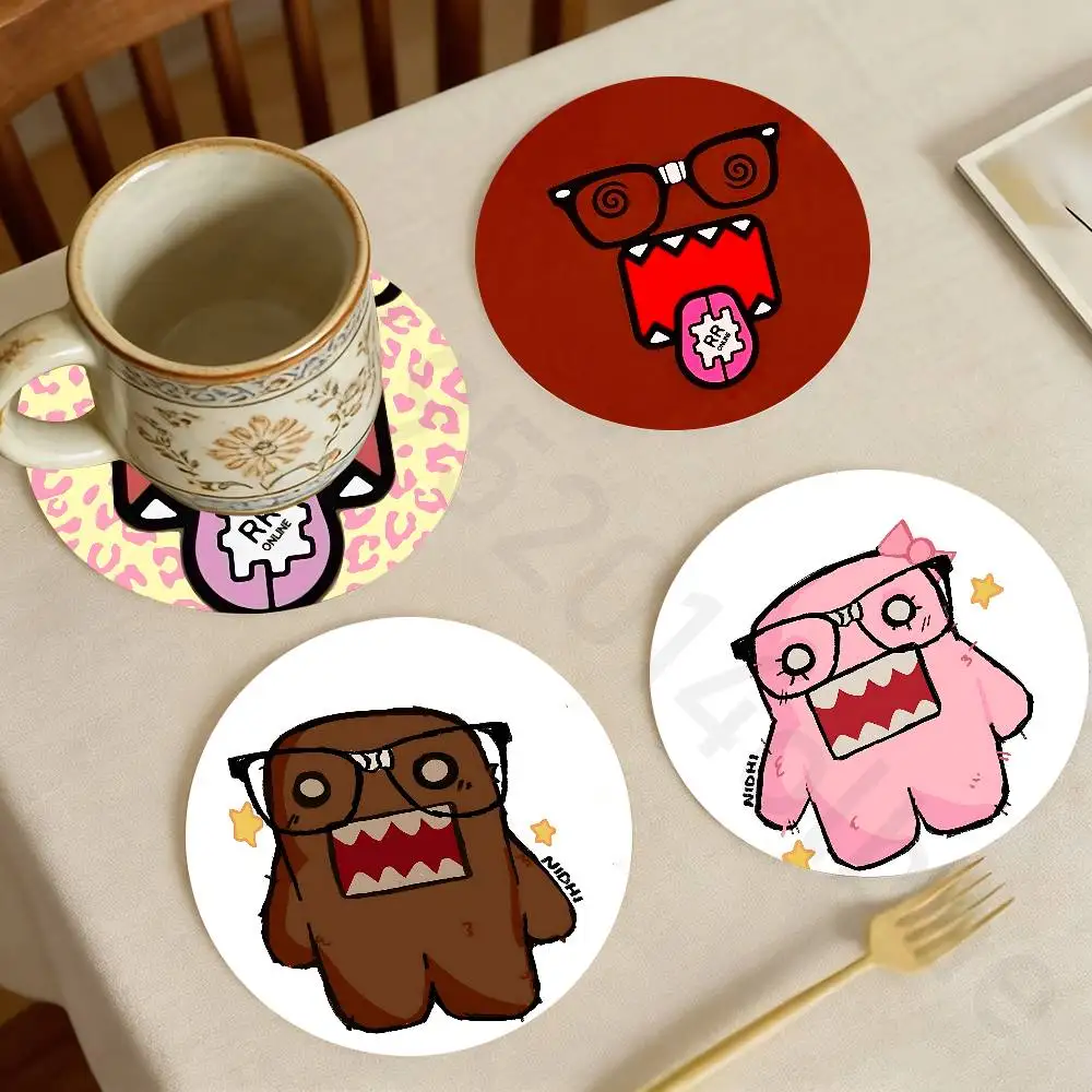 

Cartoon D-DOMO KUN Wooden Theme Desktop Heat Mats Home Decor Coffee Mug Coasters For Office Restaurant