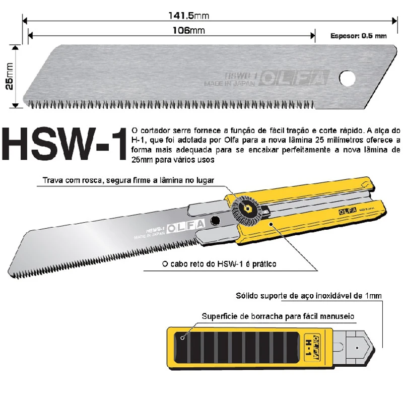 Olfa HSWB-1/1B 25mm Pull Saw Replacement Blade,Extra Heavy Duty Pull Saw Blade