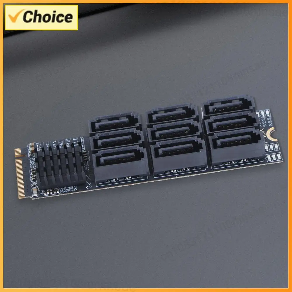 

M.2 M KEY Nvme To 9 Ports SATA 3.0 Adapter 6Gbps M.2 To SATA 3.0 Riser Card PCIE 3.0 X2 Hard Disk Capacity for Desktop PC