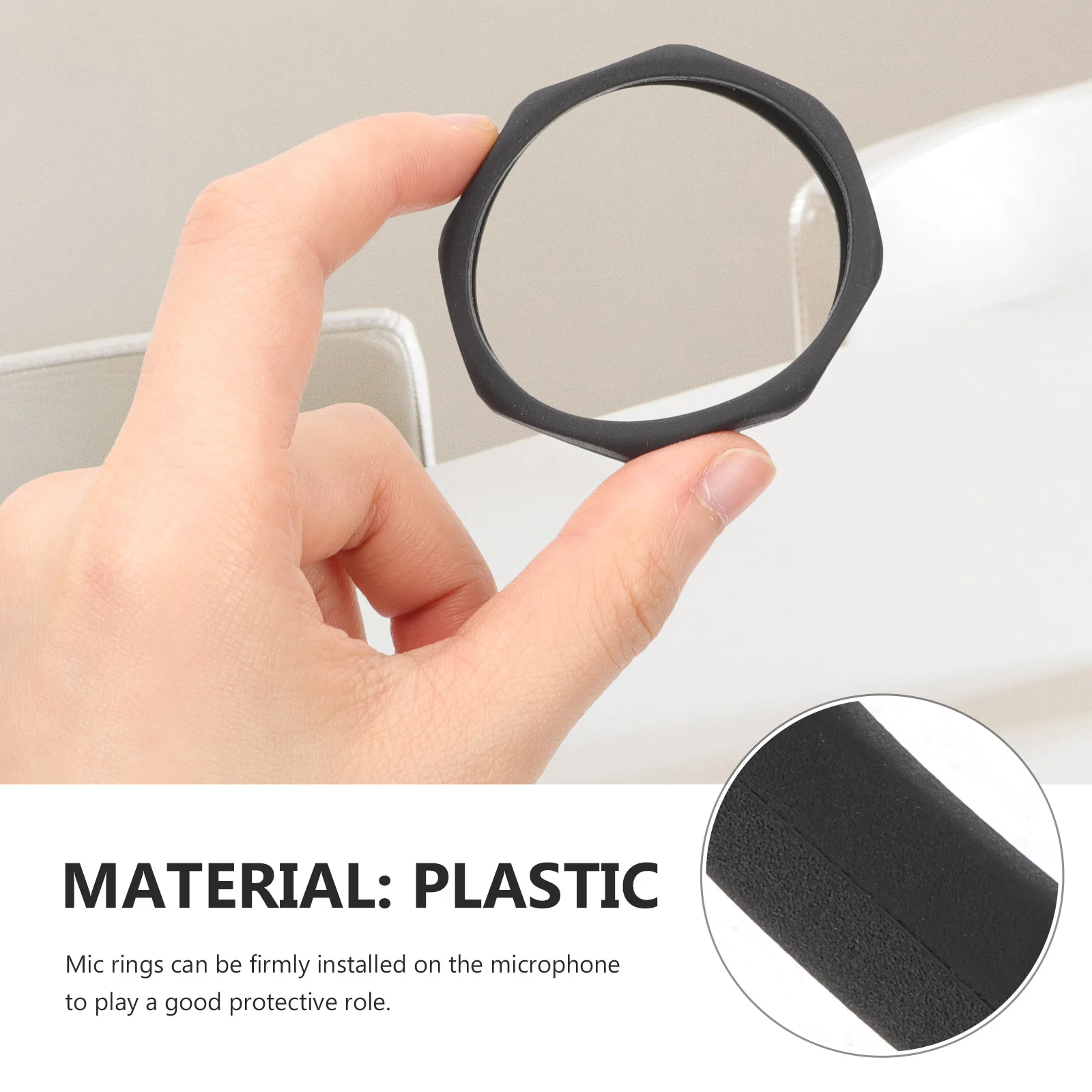 

5Pcs Microphone Anti-Rolling Plastic Rings Non-Slip Mic Protective Rings for Wireless Mic Ktv Conference Stage Performance