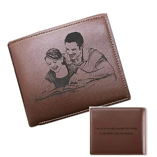 Personalized Custom Photo Wallet for Men Gift Wallets Men High Quality PU Leather for Him Engraved Wallets Men Short Purse image 3
