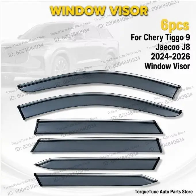 Premium Easy Installation Durable Window Visor Wind Deflector For Chery Tiggo 9 2024-2026 Jaecoo J8 Direct Fit Rain Guard 6pcs