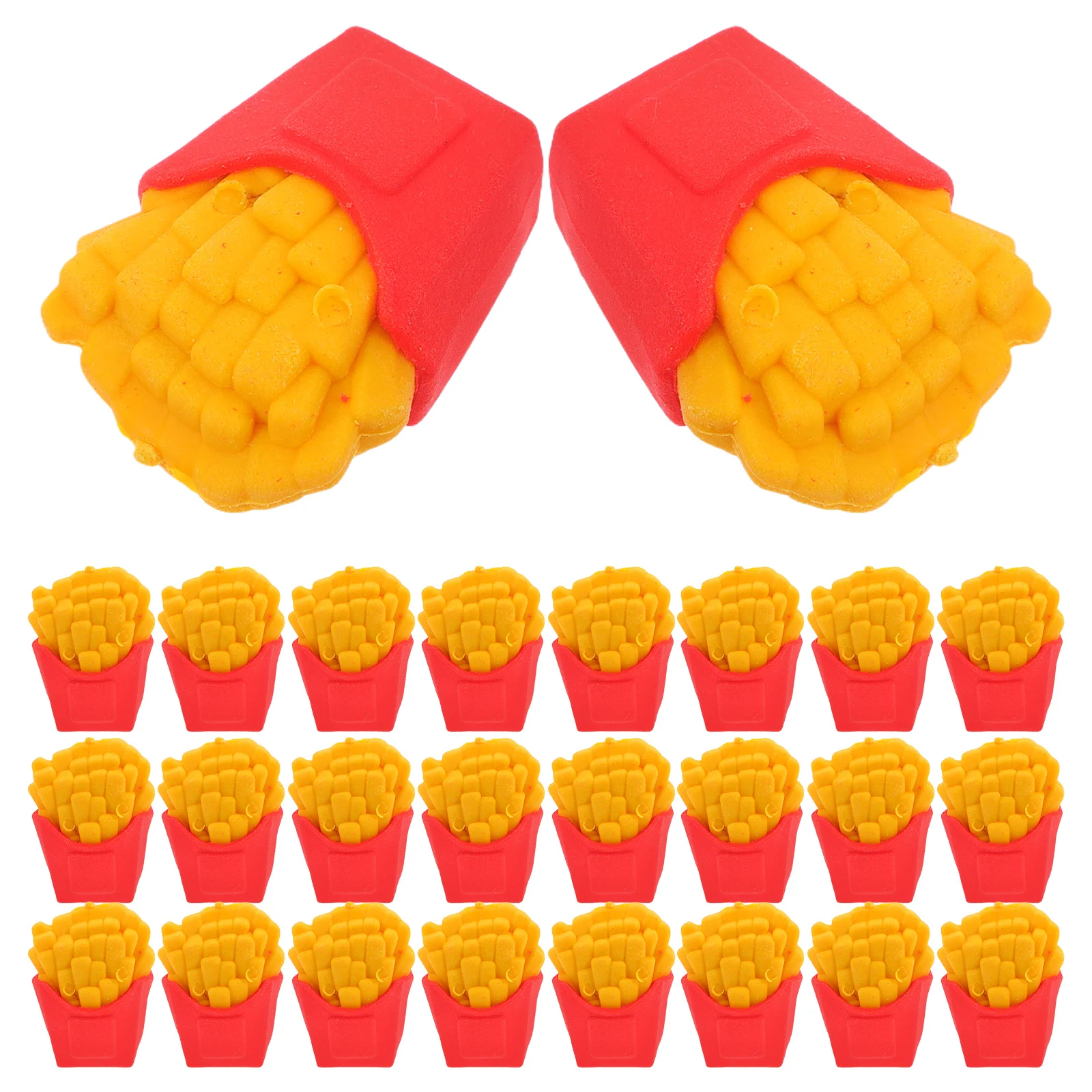 

30 Pcs French Fries Eraser Class Prizes Elementary Tpr Cartoon Erasers Primary School