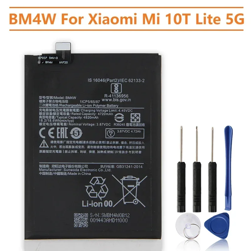 Replacement Phone Battery BM4W For Xiaomi Mi 10T Lite 5G For Redmi Note 9 Pro 5G International Edition